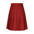 thumbnail image 3 of Women's High Waist Pleated Skirt Solid Color A-Line Midi Skirt Knee Length Skorts Lace Skirt 5XL, 3 of 9