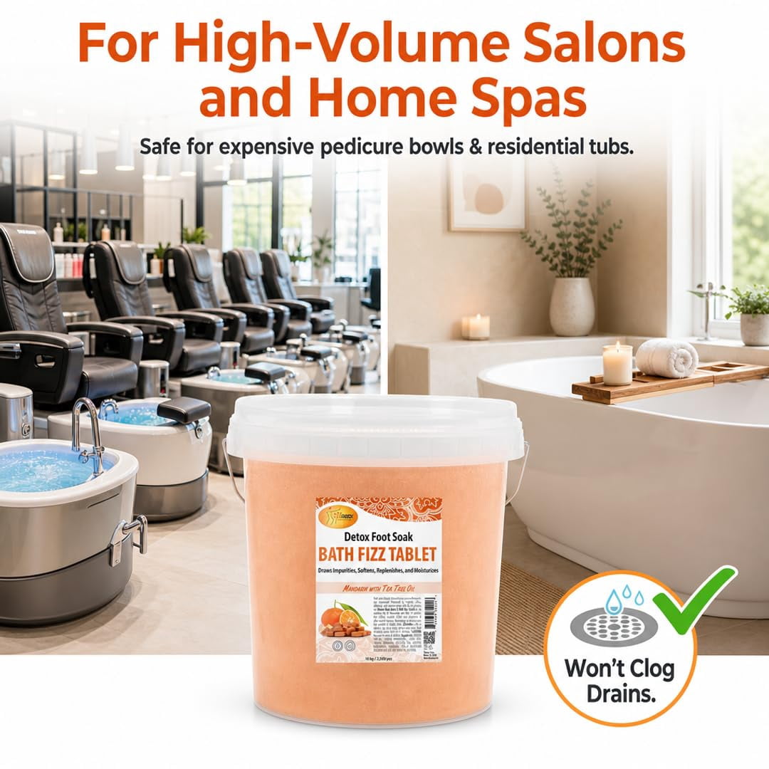 SPA REDI - Bath Fizz Tablets - Mandarin Scented - 2500 Tablets - 3 Gal Pail