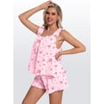 thumbnail image 4 of DAKIMOE Womens Pajamas Set 2 Piece Ruffle Pj Soft Tank Top and Shorts Sleepwear Lounge Sets for Women Set Sleeveless Bridal Pajama Sets for Christmas, S-2XL, 4 of 8