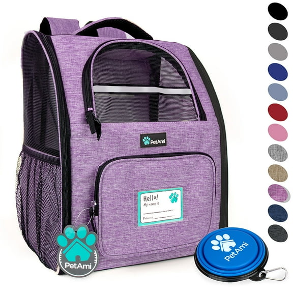 PetAmi Deluxe Pet Carrier Backpack, Heather Purple