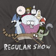 Regular Show Surrounding Benson Unisex Adult T Shirt, Charcoal, Large