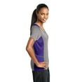 thumbnail image 3 of Sport-Tek Ladies Heather Colorblock Contender Neck Tee-L (Vintage Heather/ Purple), 3 of 6