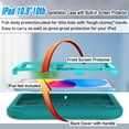 thumbnail image 3 of LTROP Kids Case for New iPad (A16) 11th Generation (11-inch, 2025)/ 10th Gen (10.9-inch, 2022) with Screen Protector, Durable Shockproof Handle Stand Cover Case for iPad 11th/ 10th Gen, Turquoise, 3 of 8