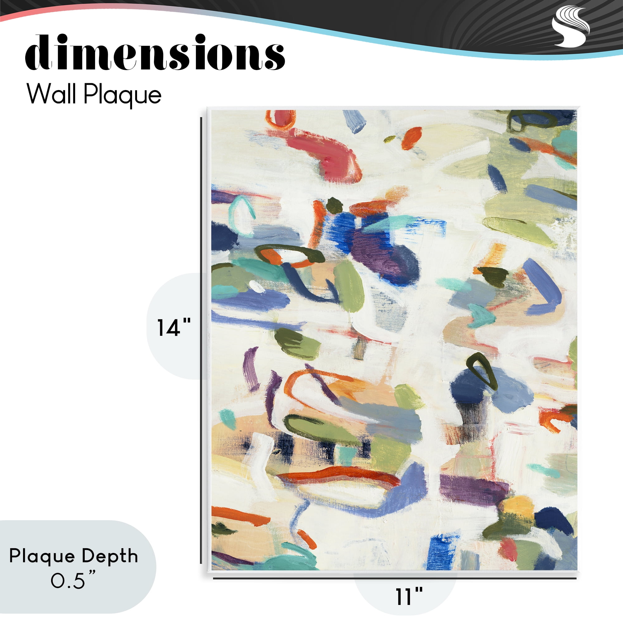 Stupell Industries Expressive Composition Brushstrokes Wall Plaque Art, design by Lisa Ridgers