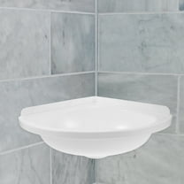WRITWAA Triangular Wall-Mounted Sink White Plastic Bathroom Basin Modern Design for Home and Office