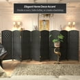 thumbnail image 2 of Red Lantern 4 ft. Short Diamond Weave Fiber Folding Screen - Black - 8 Panel, 2 of 7