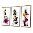 thumbnail image 3 of Designart "Ethereal Elegance Magenta Ink Clouds III" Abstract Painting Framed Wall Art Set Of 3 - Gold Modern Frame Canvas Set For Living Room Decor, 3 of 6
