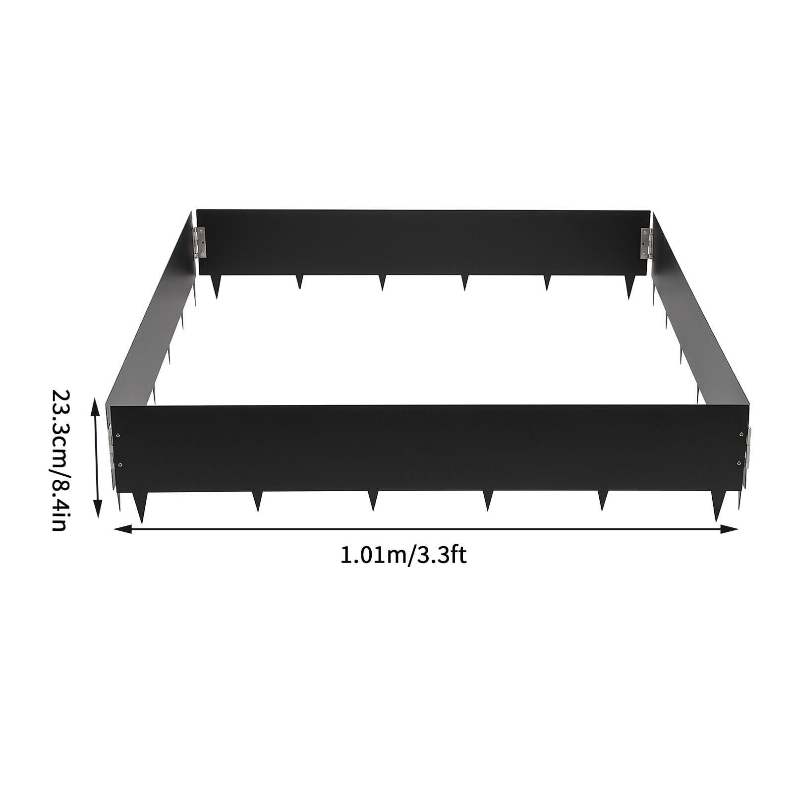 Miumaeov Steel Landscape Edging 4 Pack 40" L x 8" D Steel Garden Edging Border Garden Metal Landscape Edging Border with Hinges for Garden Yard Black