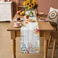 thumbnail image 2 of Gnomes Easter Table Runner - 108 Inch Long Eucalyptus Spring Floral Eggs Leaves Wooden Cotton and Linen Blended Dress Scarves Farmhouse Table Runner for Kitchen Dining, Coffee Table, 13" x 108", 2 of 8