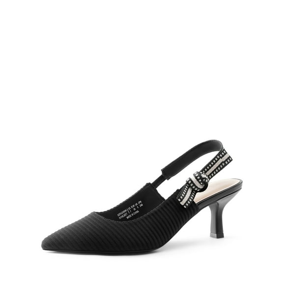 DREAM PAIRS Women’s Slingback Kitten Heel Closed Toe Pumps – Low Heels, Elegant Dress Shoes for Wedding, Bridal, Party, and Casual Wear
