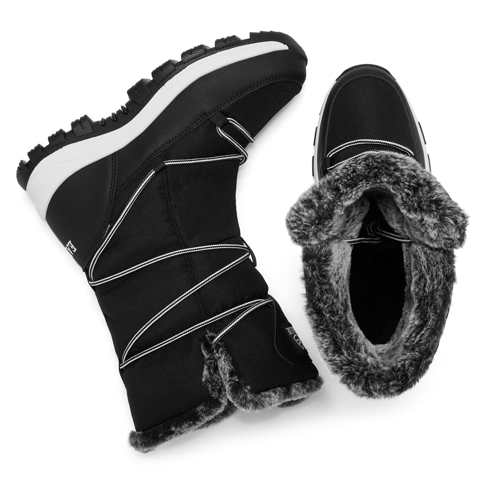 Snow Boots for Women Waterproof Outdoor Hiking Shoes Winter Warm Mid Calf Boots