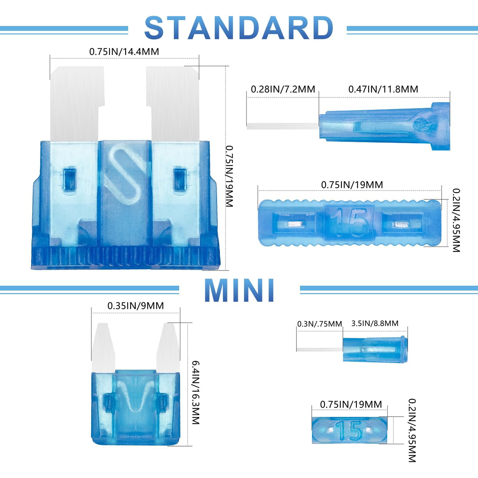 1200PCS Car Fuses Assortment Kit, Mini Blade Fuses Automotive for Car RV Truck Marine Motorcycle Auto Accessories