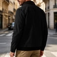 thumbnail image 4 of Men's Full Zip Jackets Fashion Patchwork Lapel Collar Coat Fall Long Sleeve No Hood Outerwear with Zip Pockets, 4 of 8