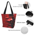 thumbnail image 4 of Salouo Abstract Red Textured Canvas for Shoppers Tote for Women Foldable Handbags with Big Capacity Casual One-Shoulder Shopping Bag Hobo Bags Fit for Office/Shopping/Park, 4 of 6