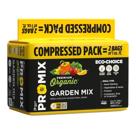 PRO-MIX Premium Organic Garden Soil Mix, 2 Cu ft Compressed Bale