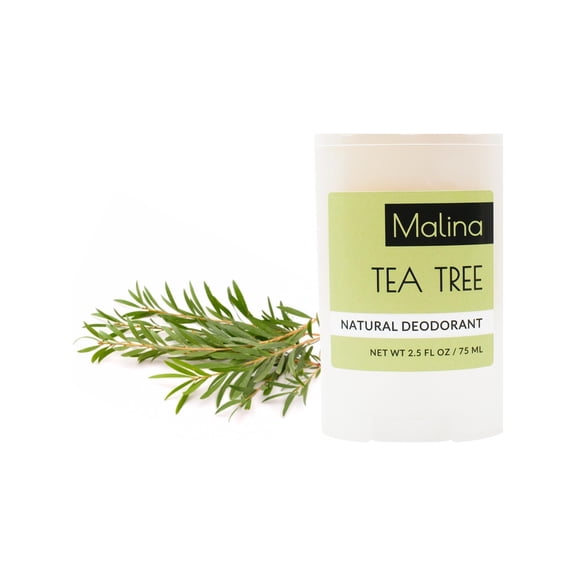 Malina Organic Aluminum-Free Tea Tree Natural Deodorant, 2.5 fl oz | 2-pack