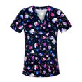 thumbnail image 1 of Ropa de lavado con estampado de dibujos animados, ropa de mano con cepillo, ropa de enfermera, camiseta de manga corta con cuello en V para mujer, ropa quirúrgica, ropa de trabajo para hombres, 1 of 5