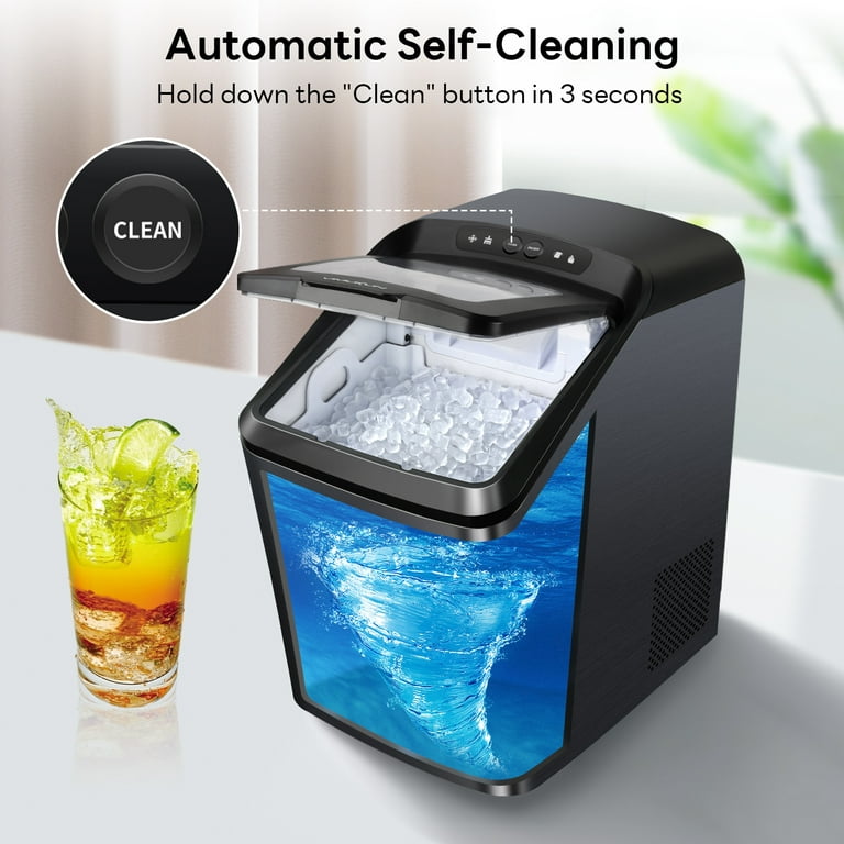 Ice Makers Countertop, Nugget Ice Maker Countertop, 30Lbs Per Day, Portable  Pebble Ice Machine, Self-Cleaning, Stainless Steel Finish Ice Machine with  Ice Scoop and Basket for Home Office Party, RV 