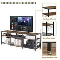 thumbnail image 6 of VECELO TV Stand for TV up to 65 inch, Entertainment Center TV Cabinet with 3 Tier Storage Shelves for Living Room, Brown, 6 of 6