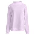 thumbnail image 4 of CAIVO Women's Mock Neck Sweatshirt Oversized Long Sleeve Loose Fit Casual Solid Color Pullover Tops Relaxed Fit Fall Streetwear, 4 of 4