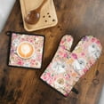 thumbnail image 5 of Pomeranian Dogs and Flowers Kitchen Oven Mitt and Pot Holder Sets 2 Pcs for Baking, Cooking and Grilling, Heat Resistant Up To 392 °F, 5 of 7