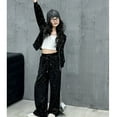 thumbnail image 5 of Mercatoo Girls Sequin Dance Outfits Kids 1ip 11p Sequin Jacket Pants Set Long Sleeve Zip Up 1parkle Dance Outfit with Pockets, 5 of 8