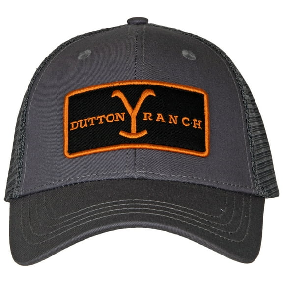 Changes Men's Gray Yellowstone Dutton Ranch Logo Patch Mesh-Back Ball Cap Black One Size