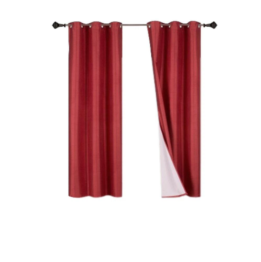 Gorgeous Home Linen Set of 2 Panels 100% Blackout Bedroom Window Curtain Panels, 84", Dark Red