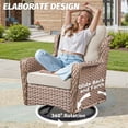 thumbnail image 5 of Arnahaishe Patio Rocking Chair Set of 2 with Side Table, All Weather Wicker Outdoor Swivel Glider Chairs for Garden Porch Pool, 5 of 10