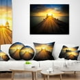 thumbnail image 3 of Designart Massive Wood Pier to Sun at Evening - Pier Seascape Throw Pillow - 16x16, 3 of 4