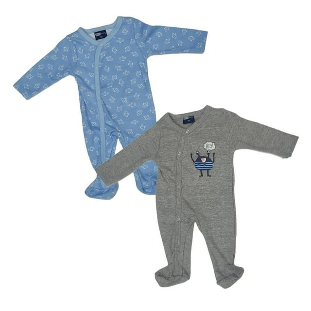 Mamelucos Simply Basic Niño Talla 3 Meses Naves Azul 2 Piezas