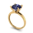 thumbnail image 2 of 2.5 ct Round Cut Simulated Blue Sapphire Solitaire Engagement Ring for Women in 18K Yellow Gold, 2 of 5