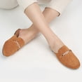 thumbnail image 6 of Ecetana Women's Mules Classic Suede Slip On Shoes Closed Toe Backless Flat Loafer Slides for Business Work Office Casual, 6 of 7