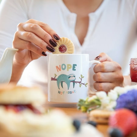 

Nope not today sloth mug funny gift funny mug funny mugs mug coffee cup funny gifts gift for her christmas gift birthday gift Ceramic Mug 11Oz