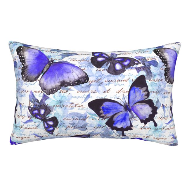 Fotbe Butterflies Funda de Almohada Decorativa Estilo Occidental, Lujo en Algodón, Fundas para Almohadas King, Cojín Estampado para Decoración del Hogar-20"x30"