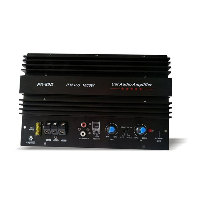 Altavoz Subwoofer Módulo De Graves Accesorios De Audio De Coche De Alta Potencia Mono Canal Duradero Placa Amplificadora Sin Pérdidas,Pa-80D 12V 1000W Scienceny VI006997-00