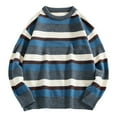 thumbnail image 2 of WXLWZYWL Sweaters for Men Vintage Fall Grandpa Striped Sweater Knit Oversized Round Neck Long Sleeve Pullover Sweater, 2 of 3