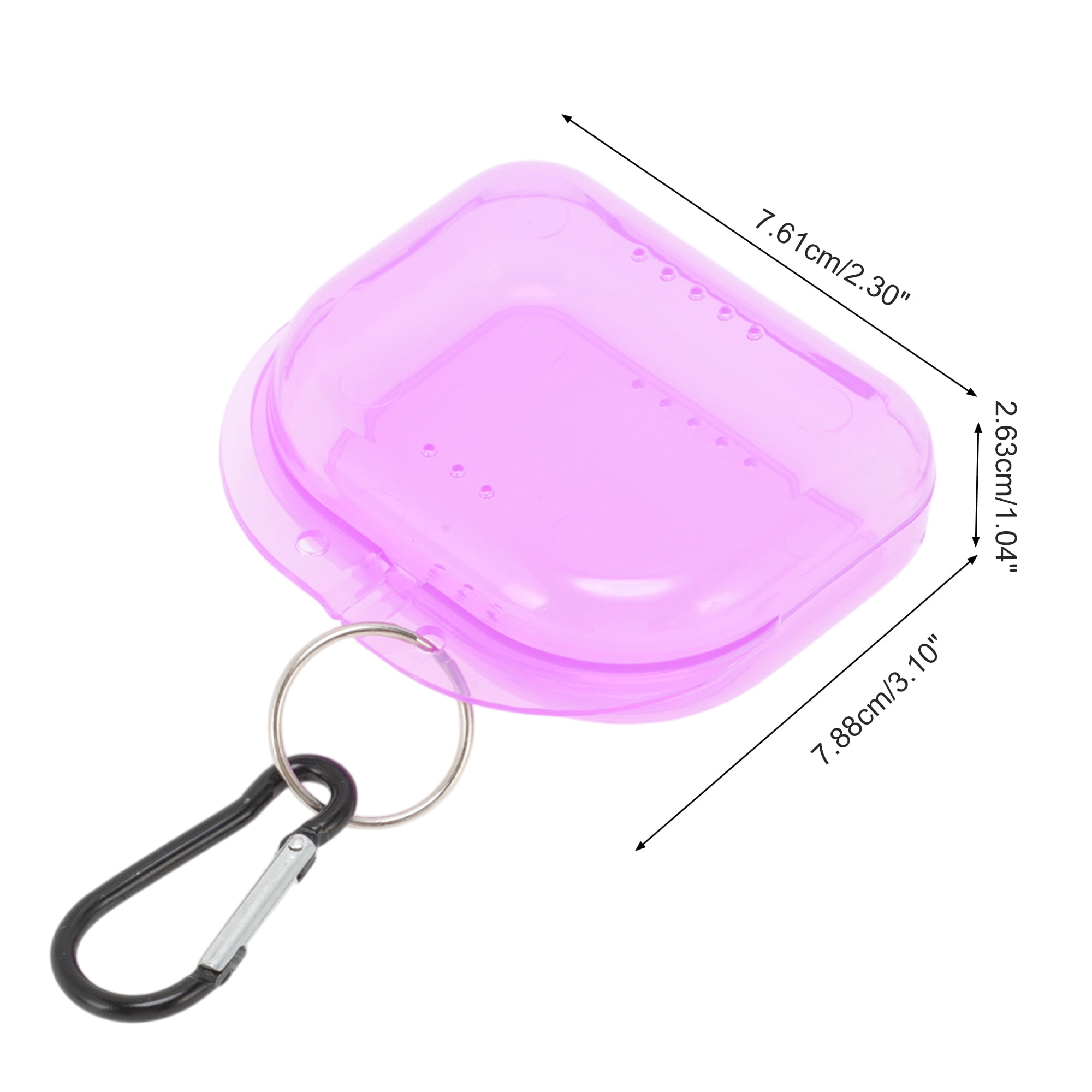 Unique Bargains Compact Braces Box with Buckle 1 Pc Clear, Pink