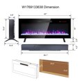 thumbnail image 5 of Indoor Fireplaces 42 inch recessed ultra thin tempered glass front wall mounted electric fireplace with remote and multi color flame & emberbed, LED light heater,Electric Indoor Fireplaces, 5 of 13
