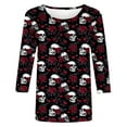 thumbnail image 5 of VKOYWKM Halloween Shirts for Womenn Spooky Pumpkin Graphic T Shirts 3/4 Sleeve Loose Fit Crew Neck T-Shirts Fall Tops Halloween Costumes, 5 of 5
