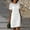 White, variant on ITSAME Women's Midi Dress, Cotton Linen Short Sleeve Crew Neck Summer A-Frame Dressy Dresses Pink 2XL