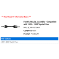 thumbnail image 2 of Front Left Axle Assembly - Compatible with 2001 - 2003 Toyota Prius 2002, 2 of 2