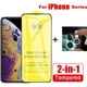 thumbnail image 1 of 2 en 1 9d lente frontal y de cámara de vidrio templado para iphone 13 12 11 pro max mini xr xs max x 7 8 plus lente de cámara película protector de pantalla de vidrio templado, 1 of 4