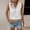 *White, variant on ClodeEU Women's V Neck Sleeveless Tank Top with Cutout Patchwork ,Solid Color Casual Camisole White,Womens Plus M