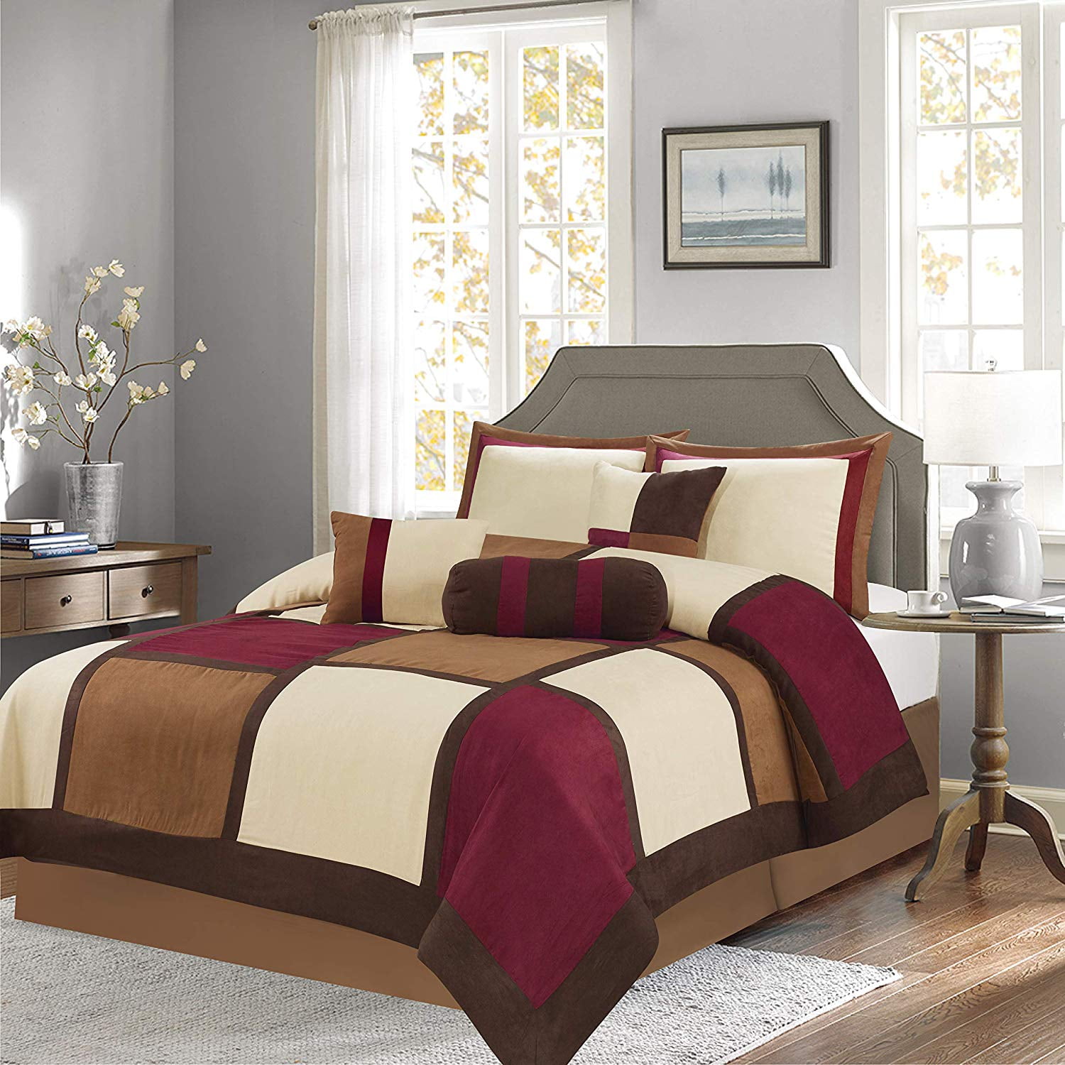 Soft Suede 7-Piece Winter Comforter Set Bedding OverSized - Walmart.com
