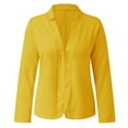 thumbnail image 4 of Yigetop Fitted Blazers For Women Women Fashion Casual Solid Long Sleeve Open Front Notched Collar Suit Cardigan Office Ladies Jacket Coat Womens Blazer Yellow 2XL, 4 of 6