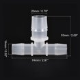 thumbnail image 2 of Unique Bargains 14x20x14mm OD PP Reducing Barb Hose Fitting Tee T Shape 3 Way Pipe Connector, Translucent 2 Pack, 2 of 5