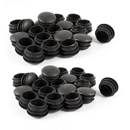 

40 Pcs Black Plastic 25mm Dia Blanking End Caps Round Tube Insert