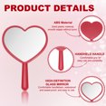 thumbnail image 3 of Uxcell 15 Pcs Espejos de Mano, Espejos de Mano en Forma de Corazón con Mango, Espejo de Maquillaje Portátil de un Solo Lado para Mujeres y Niñas, Cosmético, Pestañas, Hogar, Viaje, Rojo, 3 of 7