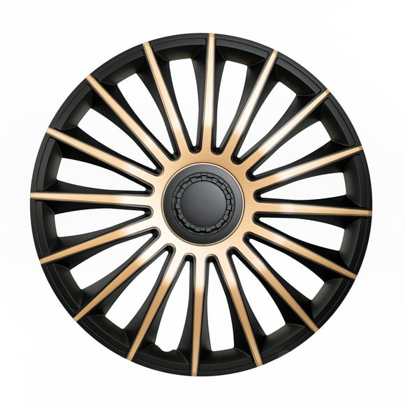 Alpena Austin Enjoliveurs de Roue Noirs et Bronze – Ensemble de 4, Enjoliveurs de Fabrication Européenne – Ajustement Universel de 17 Pouces